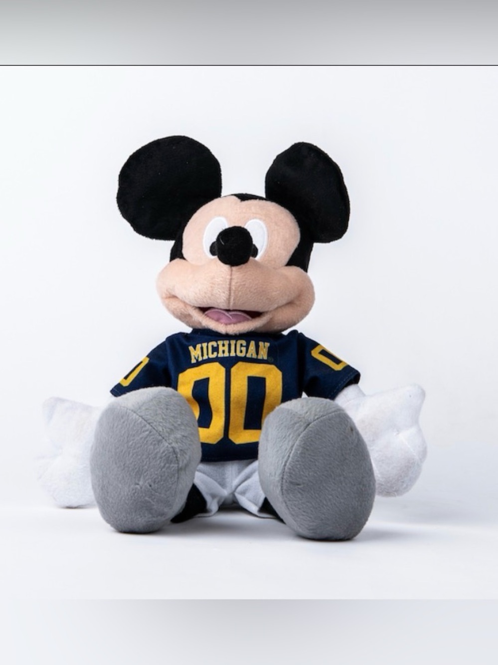 Disney NCAA Michigan Wolverines Mickey Mouse Plush Football Jersey 00
